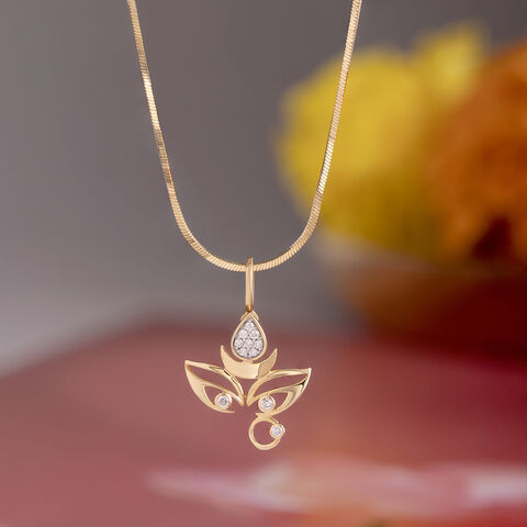 Adi Shakti Gold and Diamond Pendant