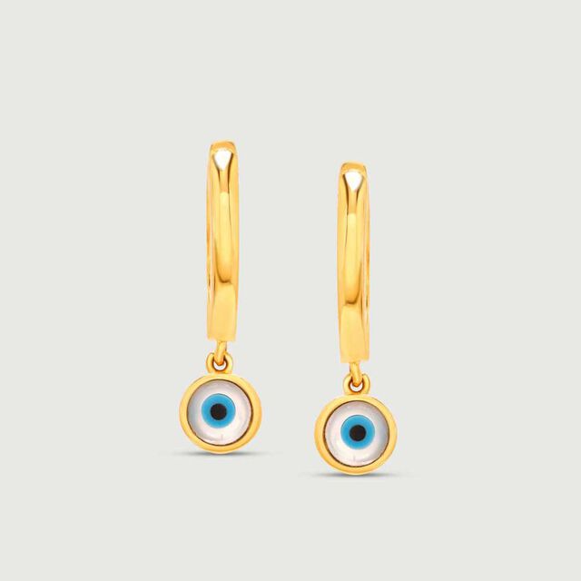 Guardian Eye Gold Hoop Earrings,,hi-res image number null