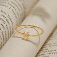 Letter K 14KT Yellow Gold Initial Ring,,hi-res view 1
