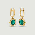 Dynamic Sculptural Green Onyx Hoop Earrings,,hi-res view 3