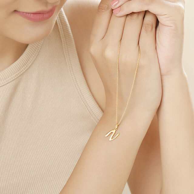 Letter Perfect 'N' Gold Pendant,,hi-res image number null