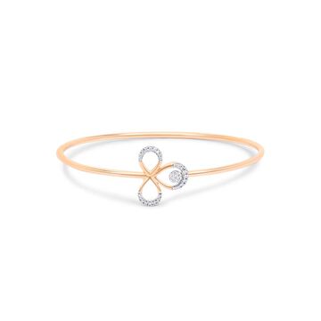 14 KT Rose Gold Lovely Diamond Bangle
