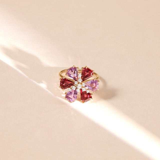 Vibrant Firework Amethyst and Garnet Ring,,hi-res image number null