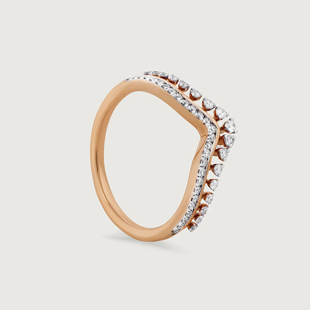 Modish Sleek Gold & Diamond Finger Ring,,hi-res image number null