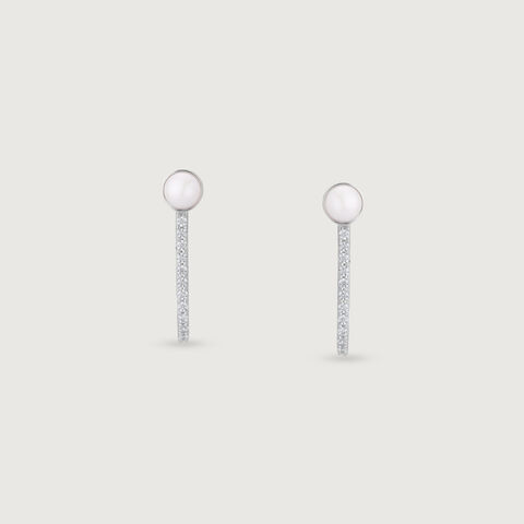 Glow Line Silver Hoop Earrings