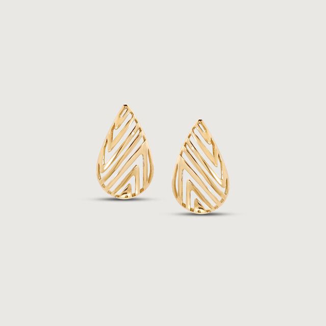 Chic Stripe Gold Stud Earrings,,hi-res image number null