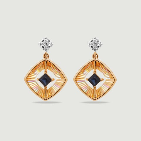 Vibrant Sapphire Diamond Drop Earrings