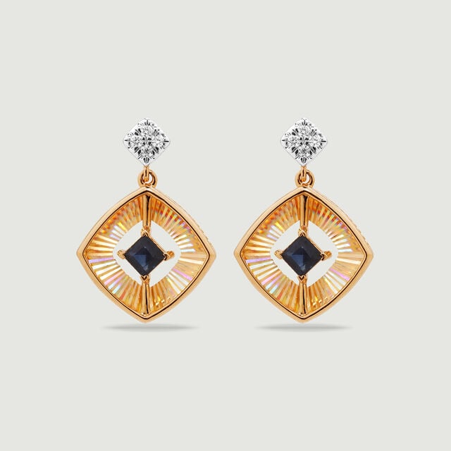 Vibrant Sapphire Diamond Drop Earrings,,hi-res image number null
