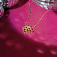 Webbed Sphere Gold Pendant,,hi-res view 1