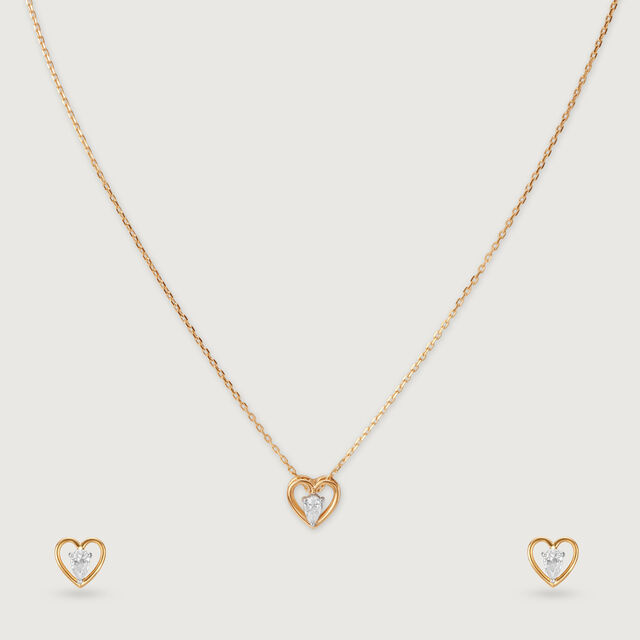 Love Sparkle 14 Kt Gold Necklace Set,,hi-res image number null