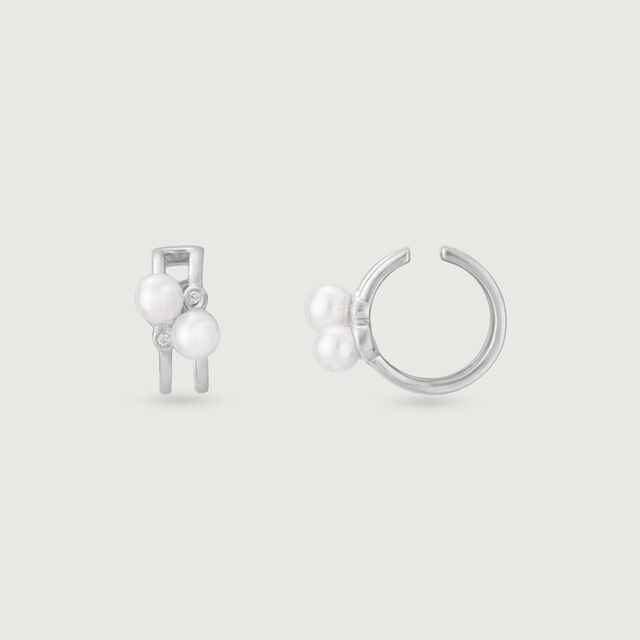 Duo Glow Silver Hoop Earrings,,hi-res image number null