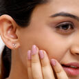 14KT Yellow Gold Summer Trio Diamond Stud Earrings,,hi-res view 3