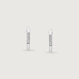 Sleek Angular Silver Hoop Earrings,,hi-res view 5