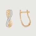 Infinity Chic Gold & Diamond Hoop Earrings,,hi-res view 4