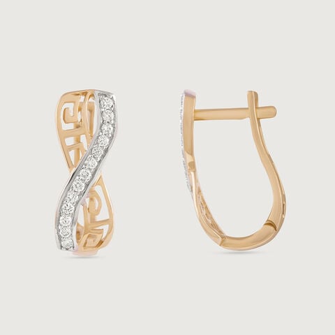 Infinity Chic Gold & Diamond Hoop Earrings