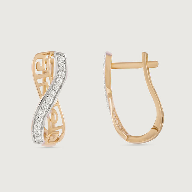 Infinity Chic Gold & Diamond Hoop Earrings,,hi-res image number null