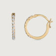 Sparkling Elegance Gold & Diamond Hoop Earrings,,hi-res view 4