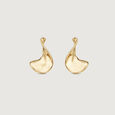Fluid Curve Gold Stud Earrings,,hi-res view 3