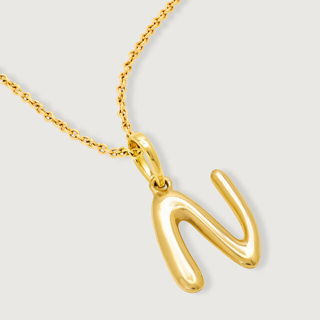 Letter Perfect 'N' Gold Pendant,,hi-res image number null