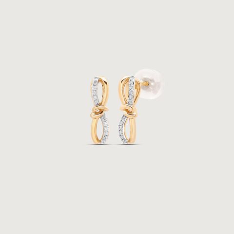 Graceful Knot Diamond Stud Earrings