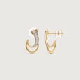 Sculpted Curve Diamond Hoop Earrings,,hi-res view 5