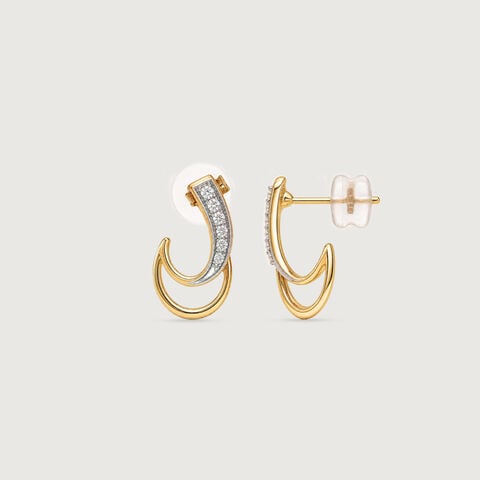 Sculpted Curve Diamond Hoop Earrings