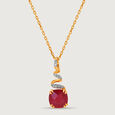Classically Chic 14KT Ruby & Diamond Pendant,,hi-res view 3