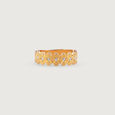 Textured Floral Gold Finger Ring,,hi-res view 3