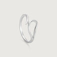 Minimal Curved Silver Ring,,hi-res view 3