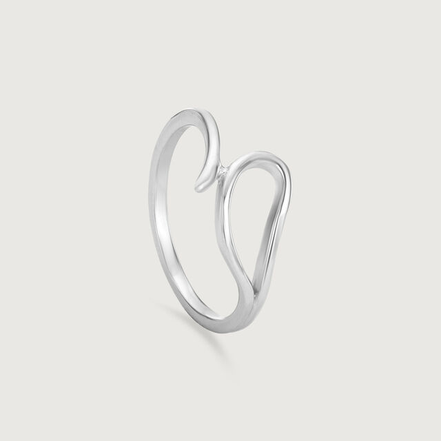 Minimal Curved Silver Ring,,hi-res image number null