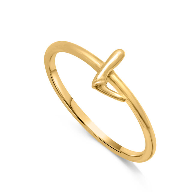 Letter L 14KT Yellow Gold Initial Ring,,hi-res view 4