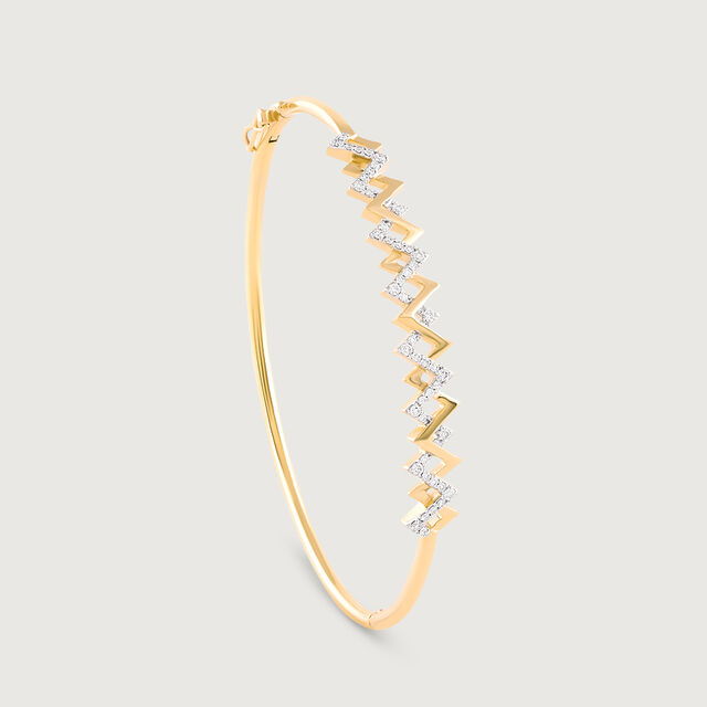 Rhythmic Twist Gold & Diamond Bangle,,hi-res image number null