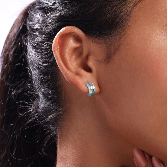 Sway Stunner Silver Hoop Earrings,,hi-res image number null