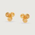 Spiral Glow 22KT Gold Stud Earrings,,hi-res view 3