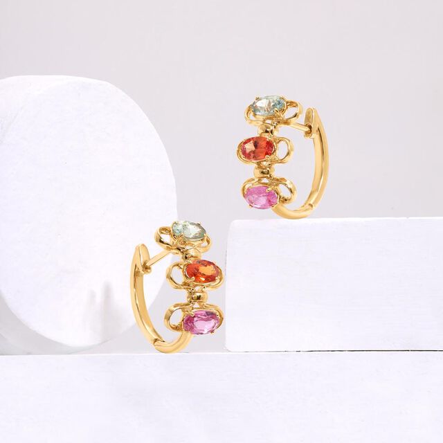 Prism Glow Sapphire Hoop Earrings,,hi-res image number null