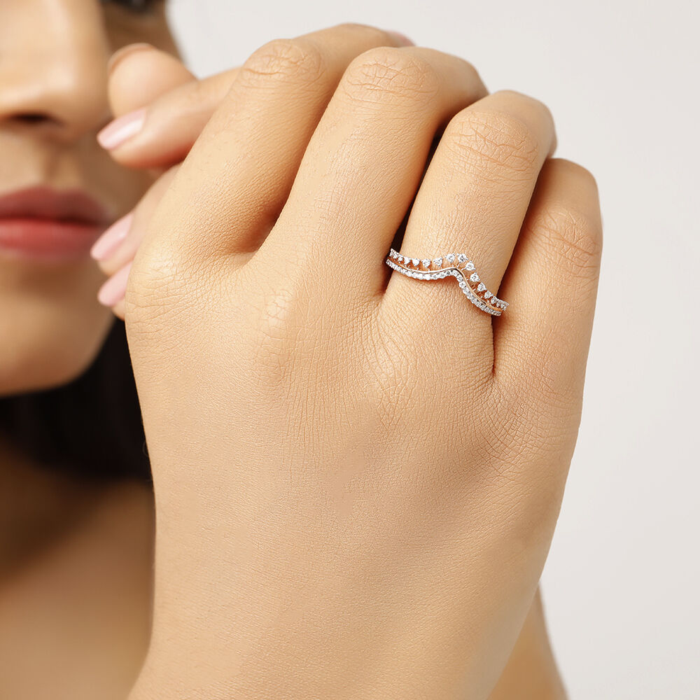 Buy 18KT Rose Gold Diamond Studded Vanki Ring Online Mia by Tanishq
