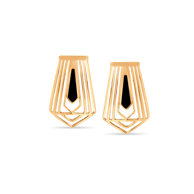 14KT Yellow Gold Stylish Stud Earrings,,hi-res image number null