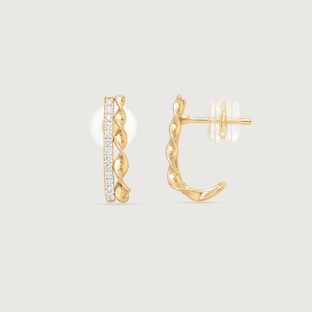 Twisted Rhythm Diamond Hoop Earrings,,hi-res image number null