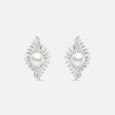 Alluring Pearl Silver Stud Earrings,,hi-res view 3