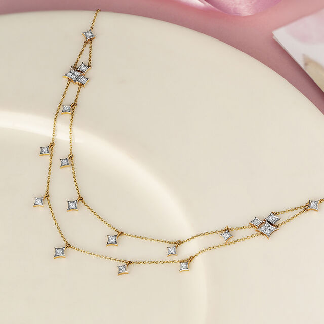 Stardust Symphony Gold & Diamond Necklace,,hi-res image number null