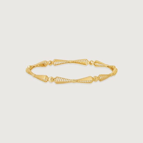 Rhythmic Facet Gold Bangle