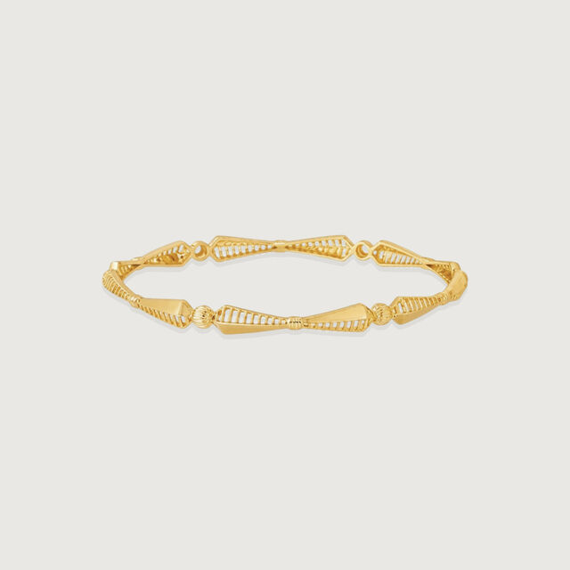 Rhythmic Facet Gold Bangle,,hi-res image number null