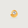 14KT Yellow Gold White Topaz Nose Pin,,hi-res view 1