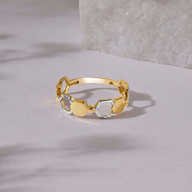 Hexagonal Harmony 18KT Finger Ring,,hi-res image number null
