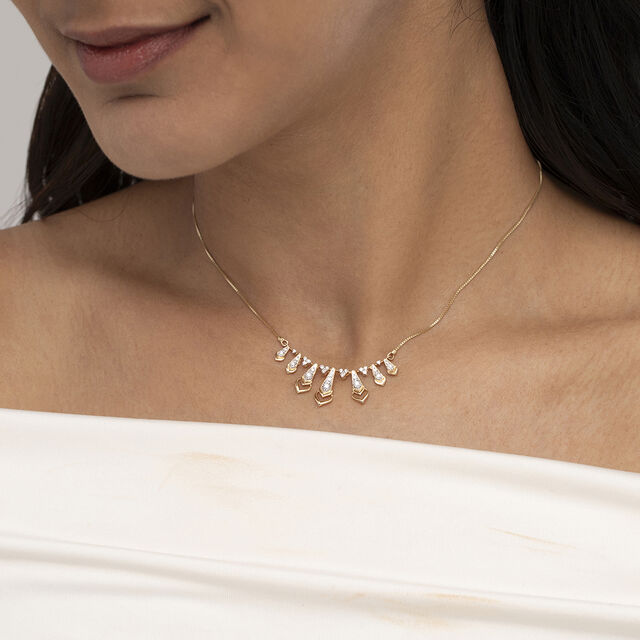Arch Gleam Gold & Diamond Necklace,,hi-res image number null