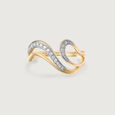 Eternal Wave 14 Kt Gold & Diamond Finger Ring,,hi-res view 3