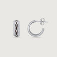 Mosaic Crush Silver Hoop Earrings,,hi-res view 4