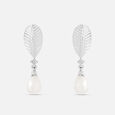 Whispering Pearl Silver Drop Earrings,,hi-res view 3