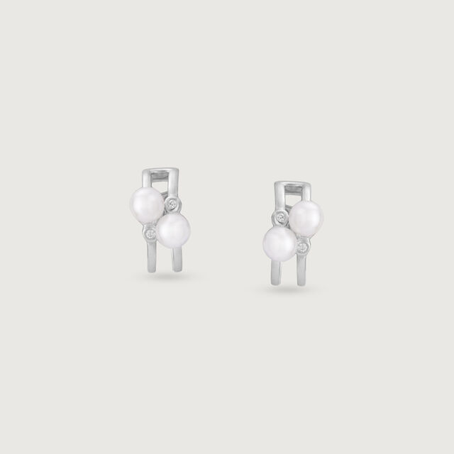 Duo Glow Silver Hoop Earrings,,hi-res image number null