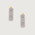 Luxe Shine Gold & Diamond Hoop Earrings,,hi-res view 3